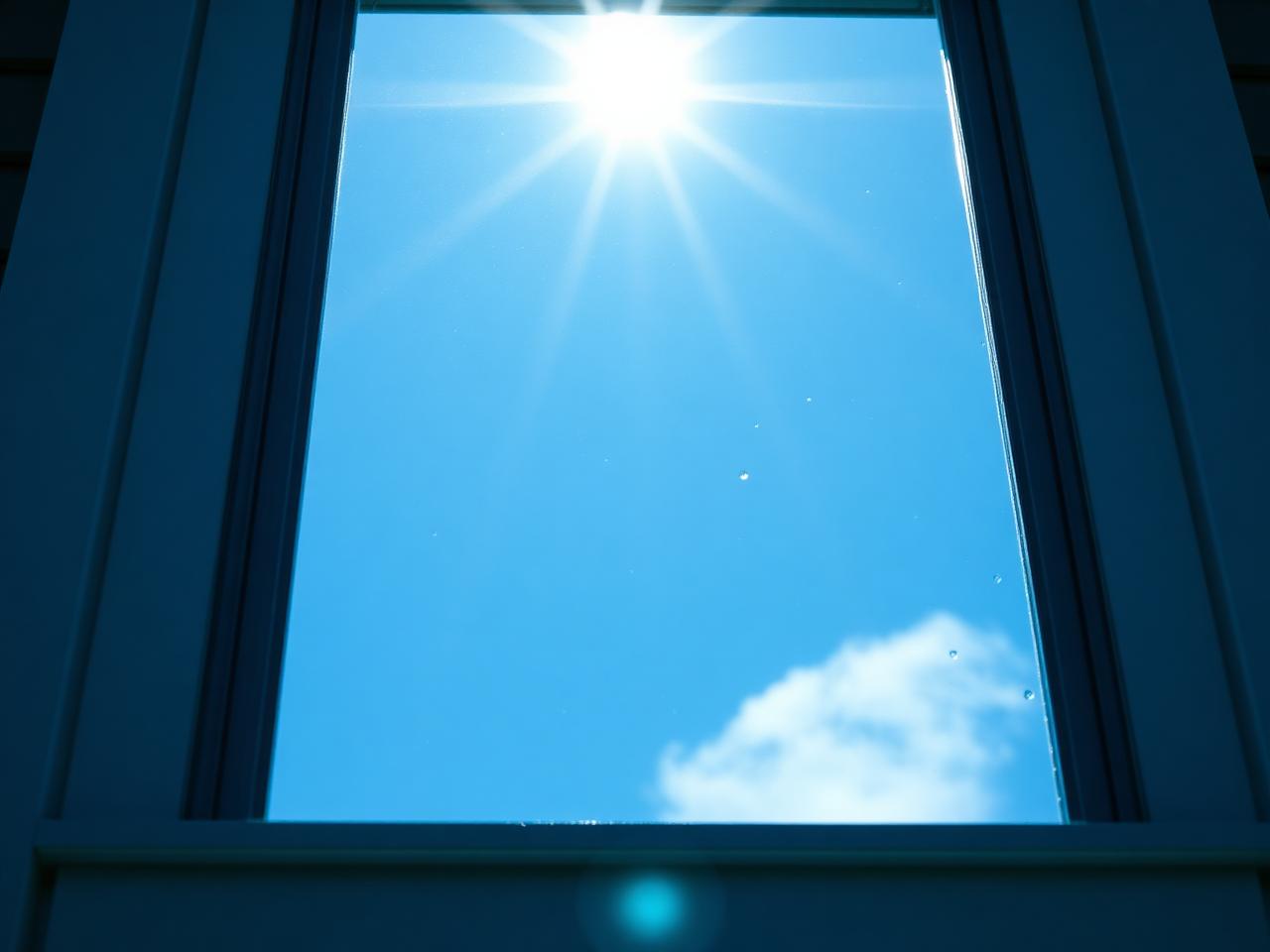 Sparkling clean exterior window
